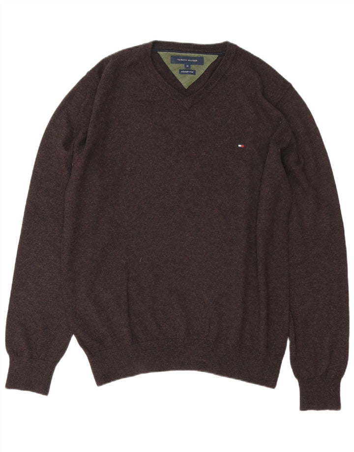 Tommy Hilfiger Herre V-hals sweater Medium Brun Uld