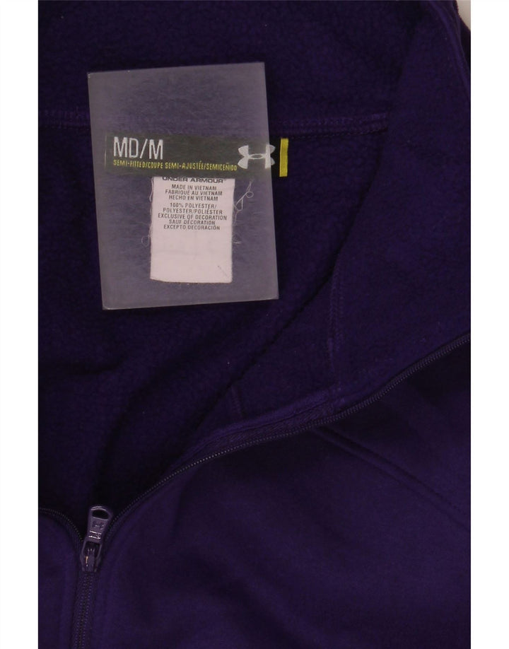 Under Armour Womens Zip Neck Sweatshirt Jumper UK 14 Medium Purple