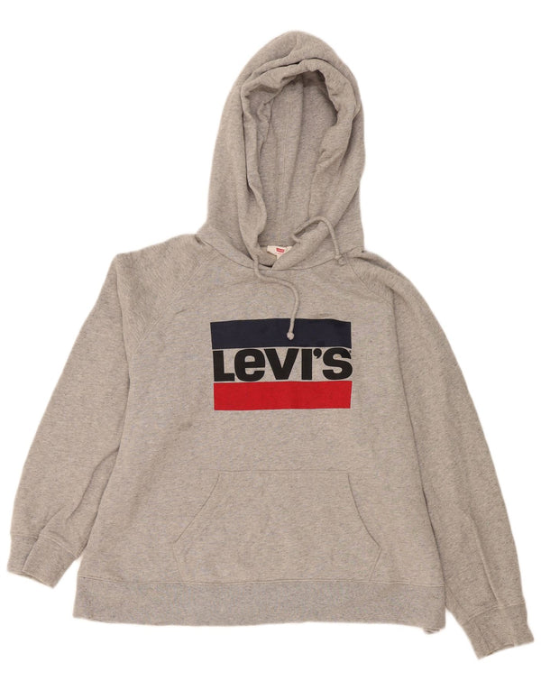 Γυναικείο Levi's Graphic Hoodie Jumper UK 18 XL Γκρι βαμβακερό