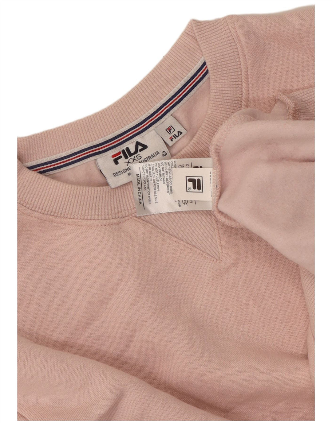 Fila Womens Oversized Sweatshirt Jumper UK 2 2XS Pink Cotton