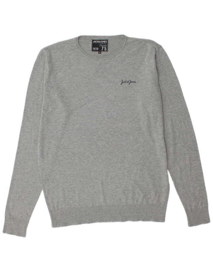 Jack & Jones Herre sweater med rund hals XL Grå Flecked