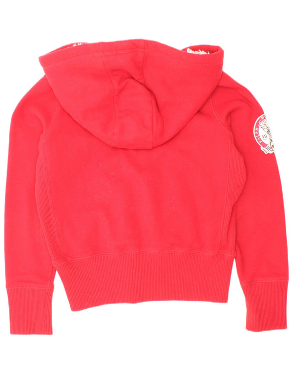 Ralph Lauren Pull à capuche zippé graphique pour fille 8-9 ans en coton rouge moyen