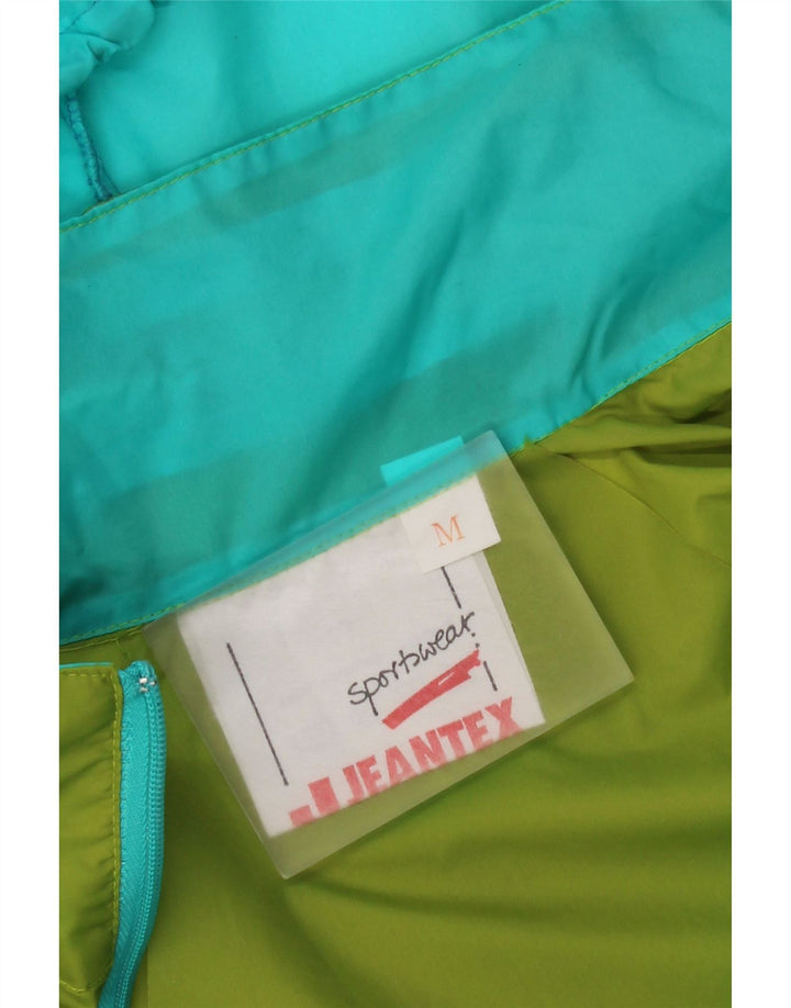 Giacca antipioggia con cappuccio da uomo J Jeantex UK 38 Poliammide color block verde medio