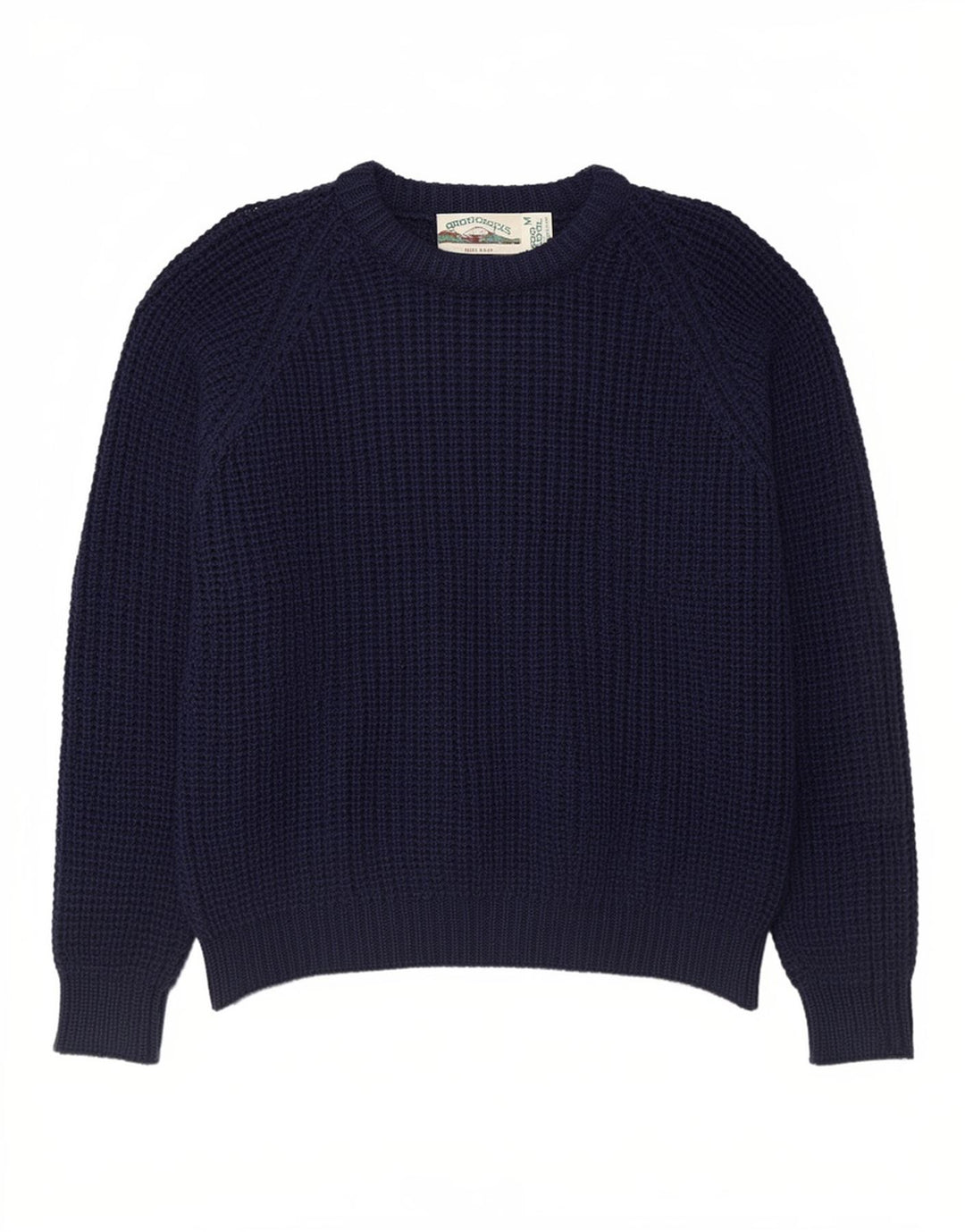 Aran Crafts Mens Crew Neck Jumper Sweater Medium Navy Blue Wool