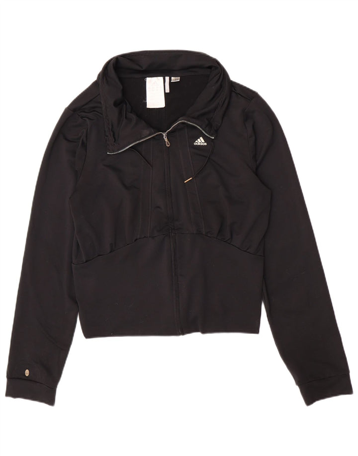 Adidas Womens Clima 365 Tracksuit Top Jacket UK 14 Medium Black Polyester
