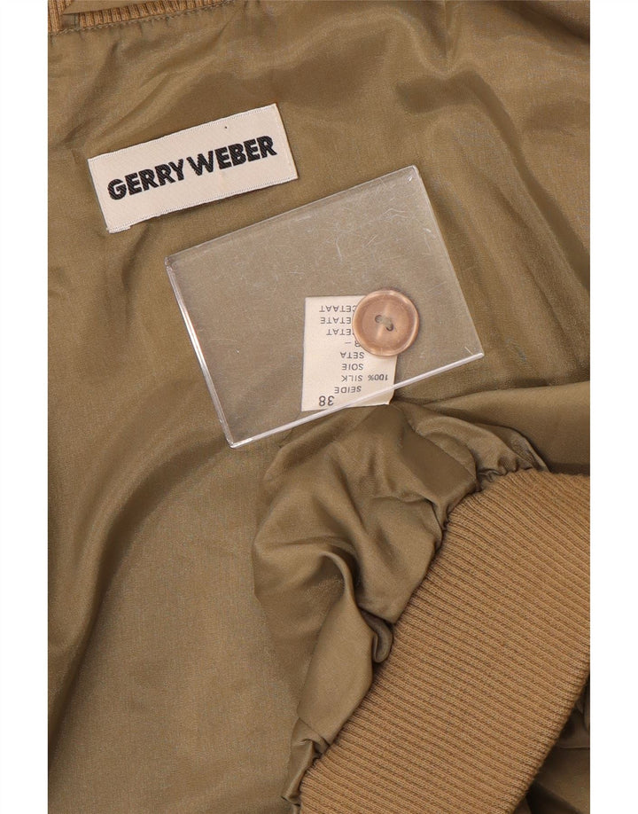 Gerry Weber Womens Oversized Bomber Jacket EU 38 Medium Khaki Silk