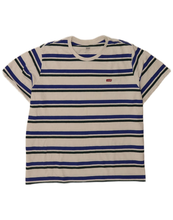 T-shirt standard da uomo Levi's Top 2XL cotone a righe bianche