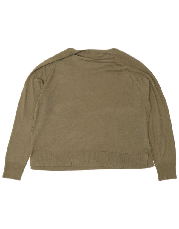 Zara Γυναικείο πουλόβερ με κανονική εφαρμογή Crew Neck Jumper UK 12 Medium Green
