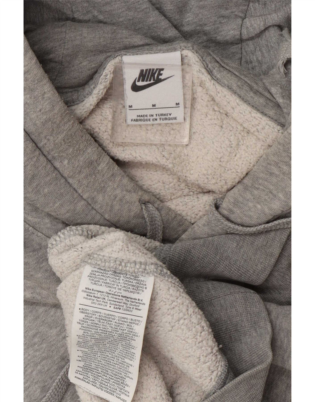 Nike Mens Hoodie Jumper Medium Grey Cotton