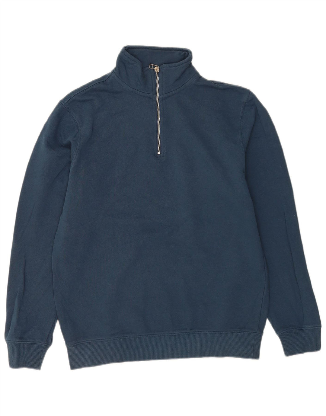 John Lewis Mens Zip Neck Sweatshirt Jumper Small Navy Blue Cotton