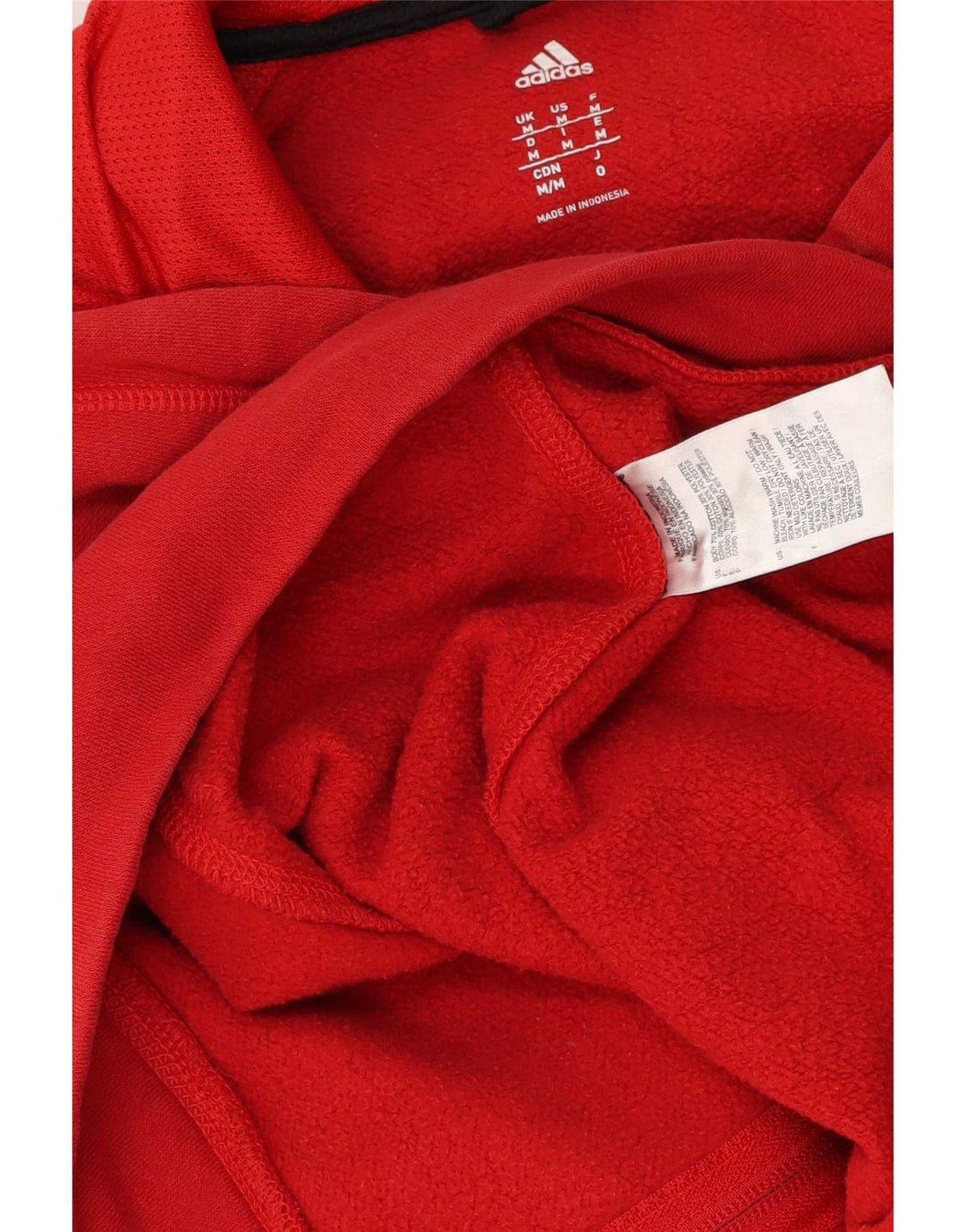 Adidas Herren-Kapuzenpullover mit Reißverschluss, mittelrote Baumwolle
