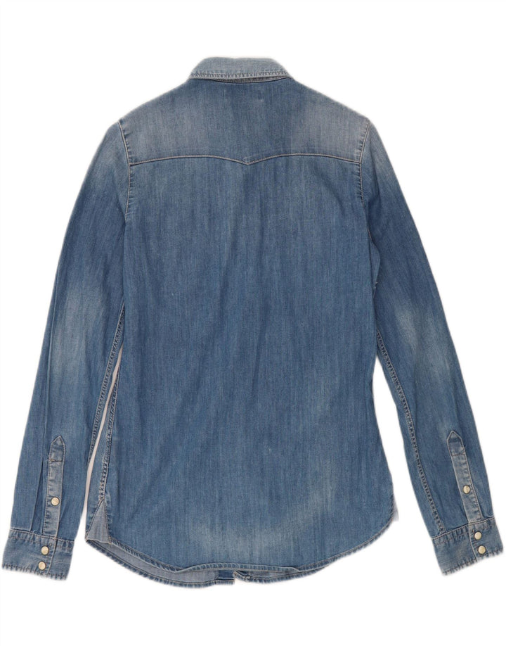 RIFLE Womens Denim Shirt UK 10 Small Blue Cotton Vintage Rifle and Second-Hand Rifle from Messina Hembry 