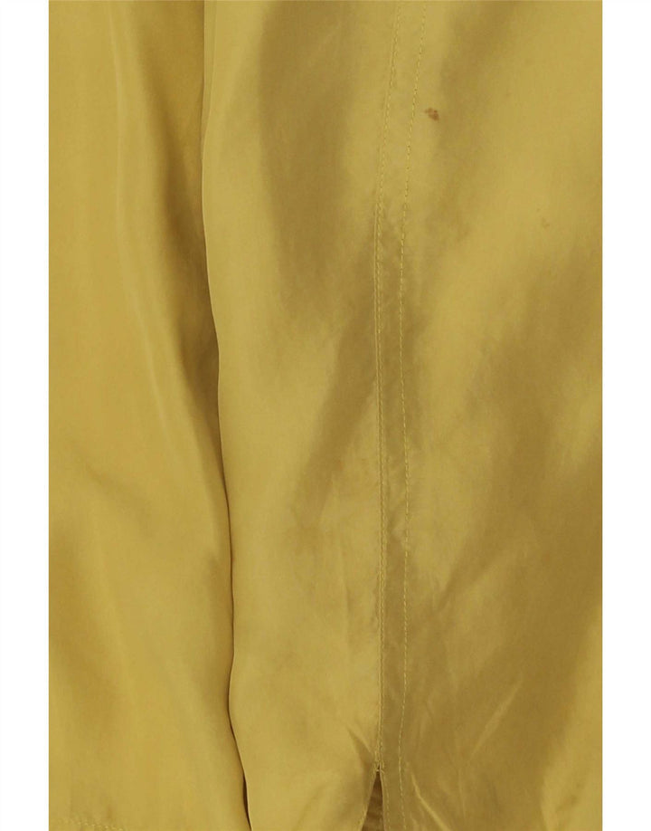 Jaqueta utilitária masculina vintage UK 44 2XL seda amarela