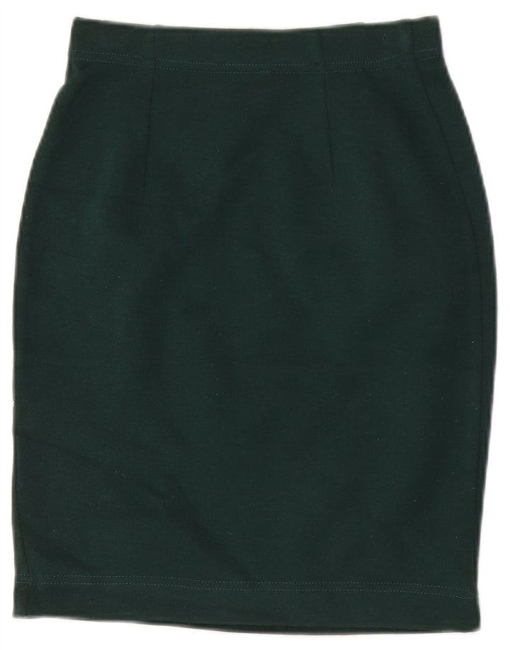 Vintage Womens Pencil Skirt IT 40 Small W32 Green Wool