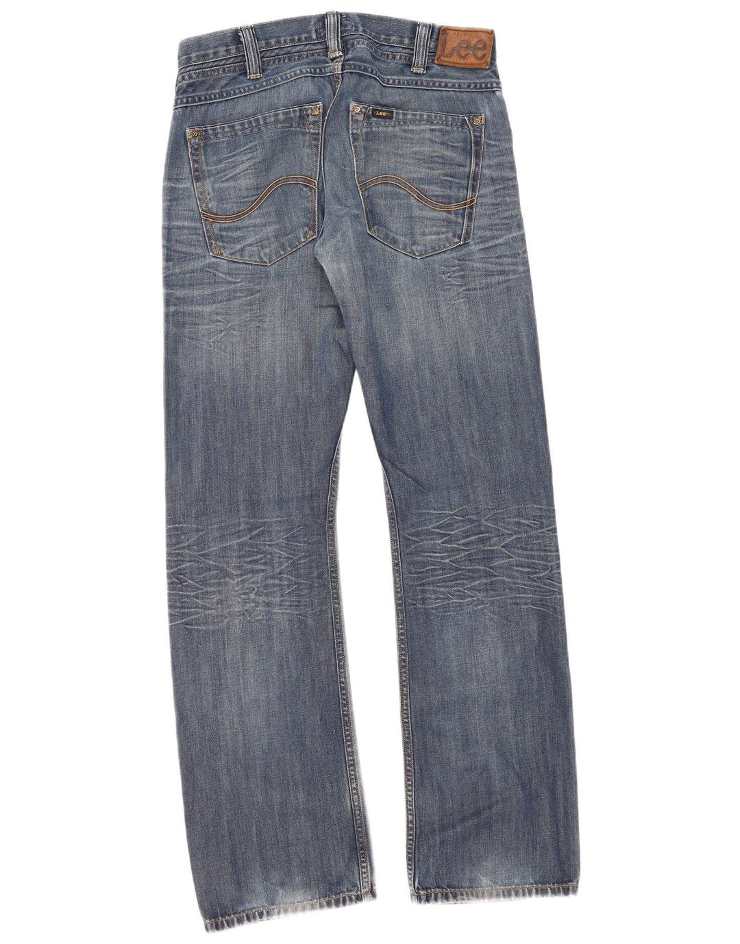 Lee Mens Flint Insert Straight Jeans W32 L34 Blue Cotton