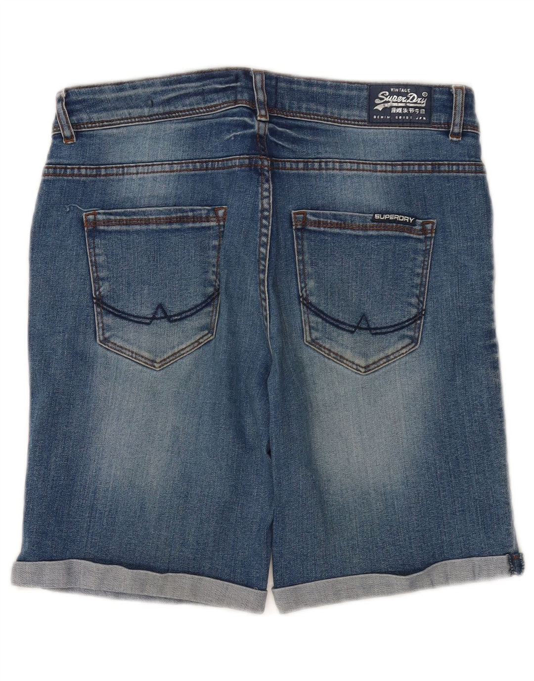 Superdry Mens Denim Bermuda Shorts W30 Medium Blue Cotton