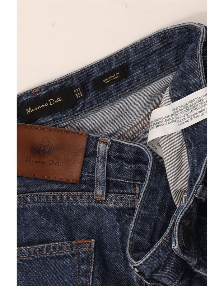 MASSIMO DUTTI Mens Straight Jeans EU 38 Small W30 L30 Blue Cotton