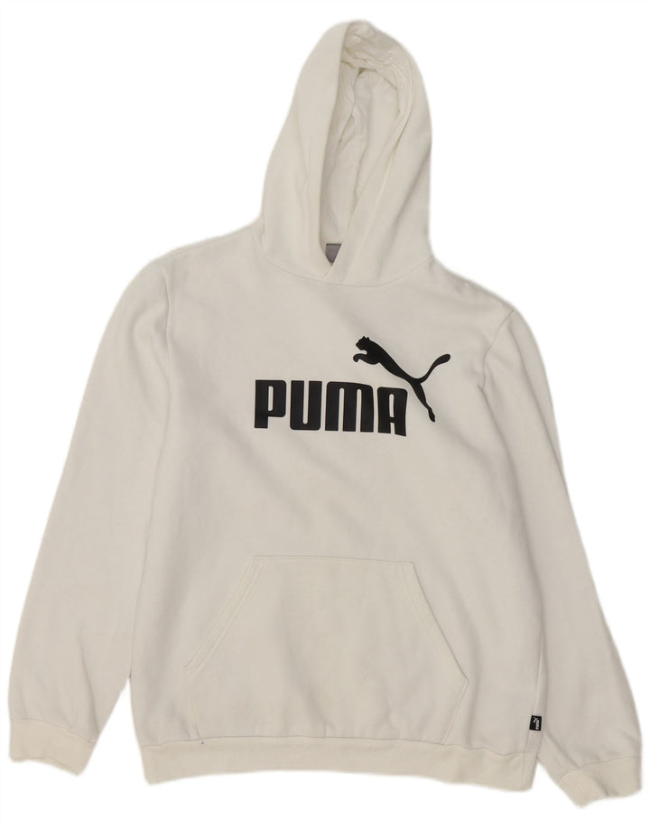 Jumper com capuz gráfico PUMA Boys 15-16 anos algodão branco