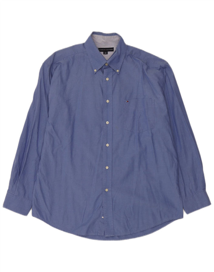 Tommy Hilfiger Mens Shirt Large Blue Cotton