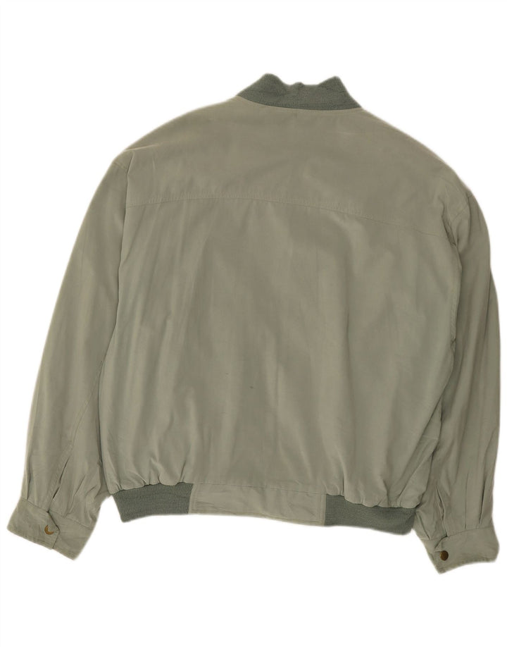 VINTAGE Womens Bomber Jacket UK 26 4XL Green Polyester
