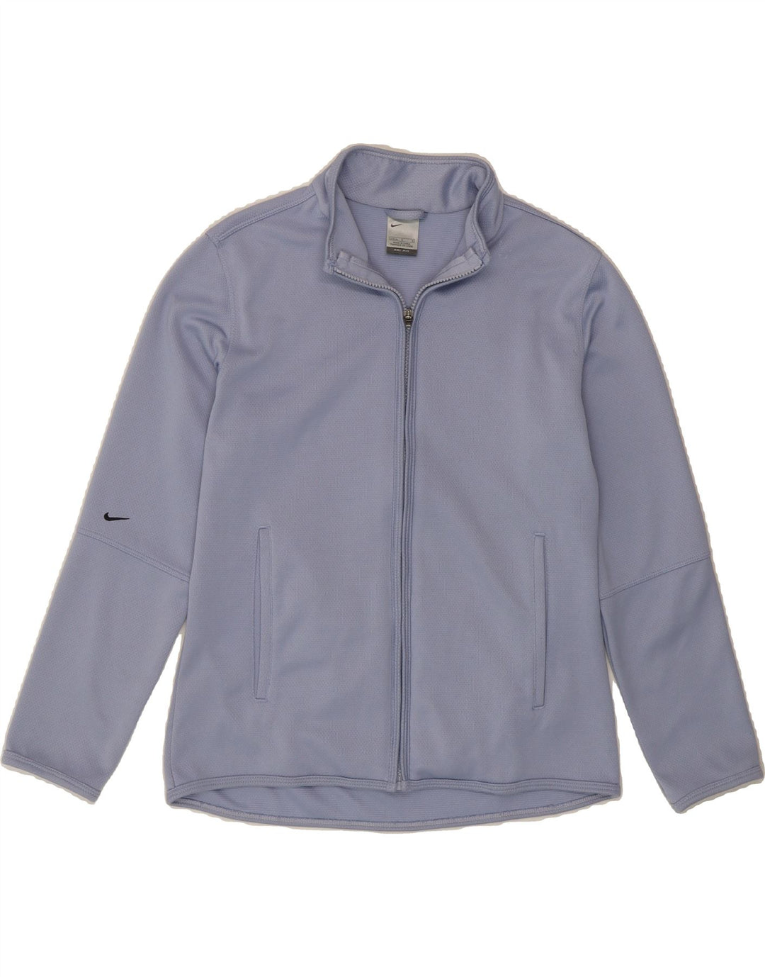 NIKE Womens Dri Fit Tracksuit Top Jacket US 12/14 Large Blue Polyester Vintage Nike and Second-Hand Nike from Messina Hembry 