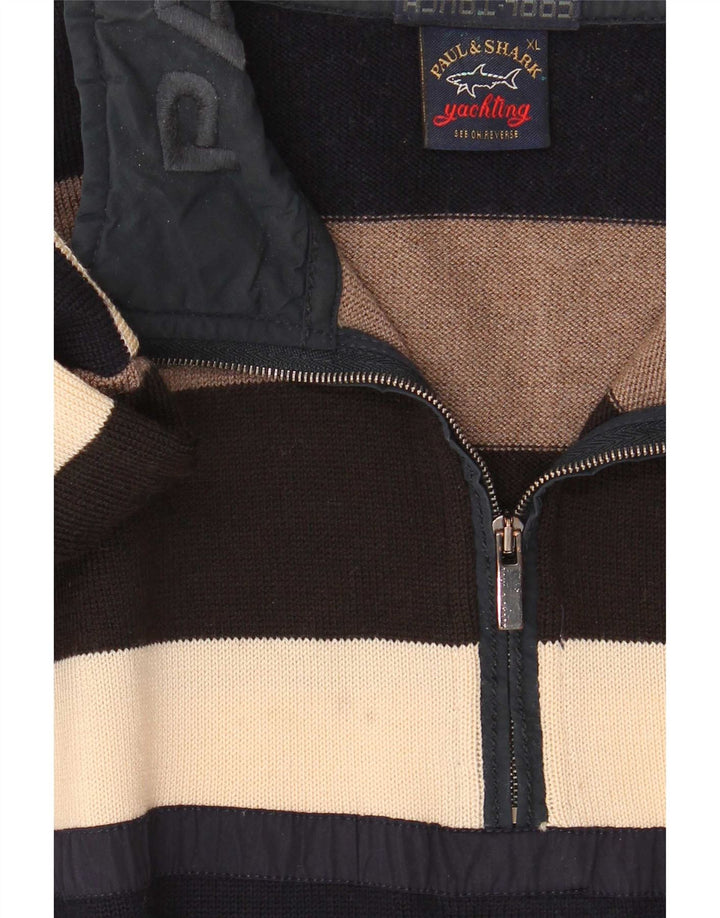 Paul & Shark Herren-Pullover mit Reißverschluss, XL, mehrfarbig gestreift