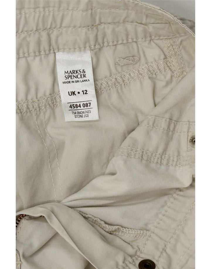 Marks & Spencer Womens Cargo Shorts UK 12 Medium W30  Beige Cotton