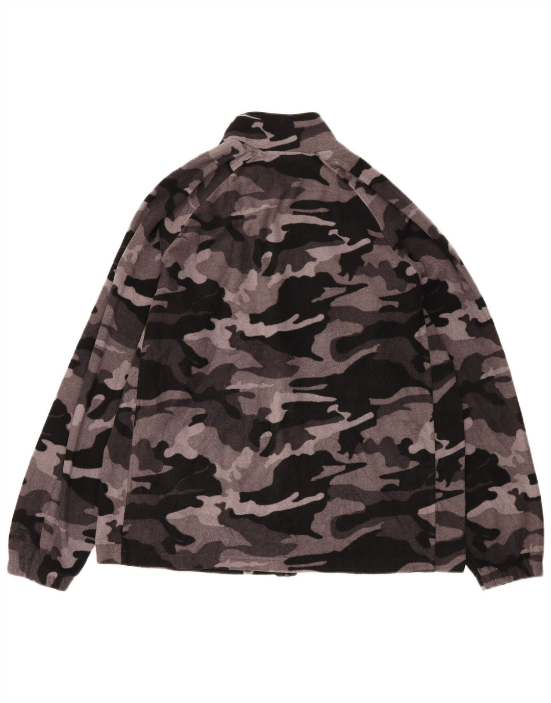 STARTER Mens Fleece Jacket UK 42/44 Large Grey Camouflage Polyester