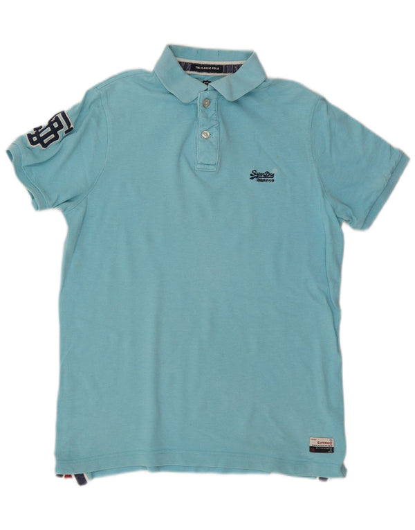 Superdry Mens Graphic Polo Shirt XL Blue Cotton