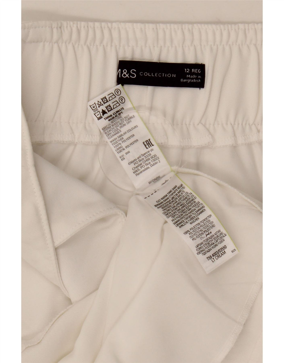 MARKS & SPENCER Womens Straight Skirt UK 12 Medium W30 White Polyester
