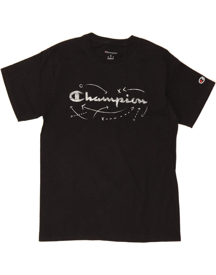 CHAMPION Mens Graphic T-Shirt Top Medium Black Vintage Champion and Second-Hand Champion from Messina Hembry 