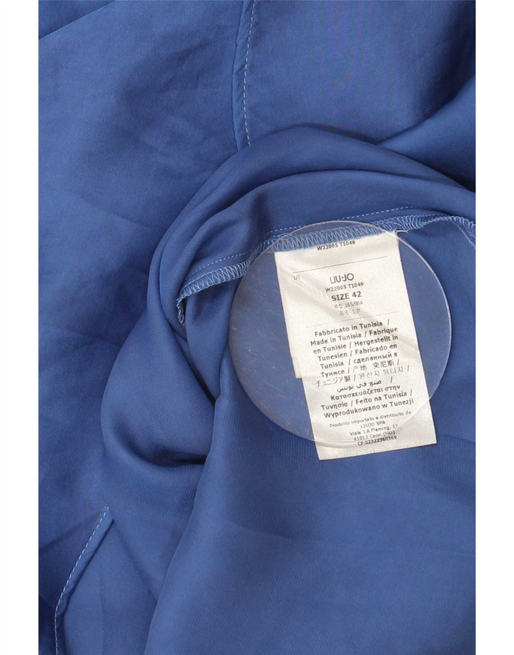 Liu Jo Womens One Shore Top IT 42 Medium Blue Poliester