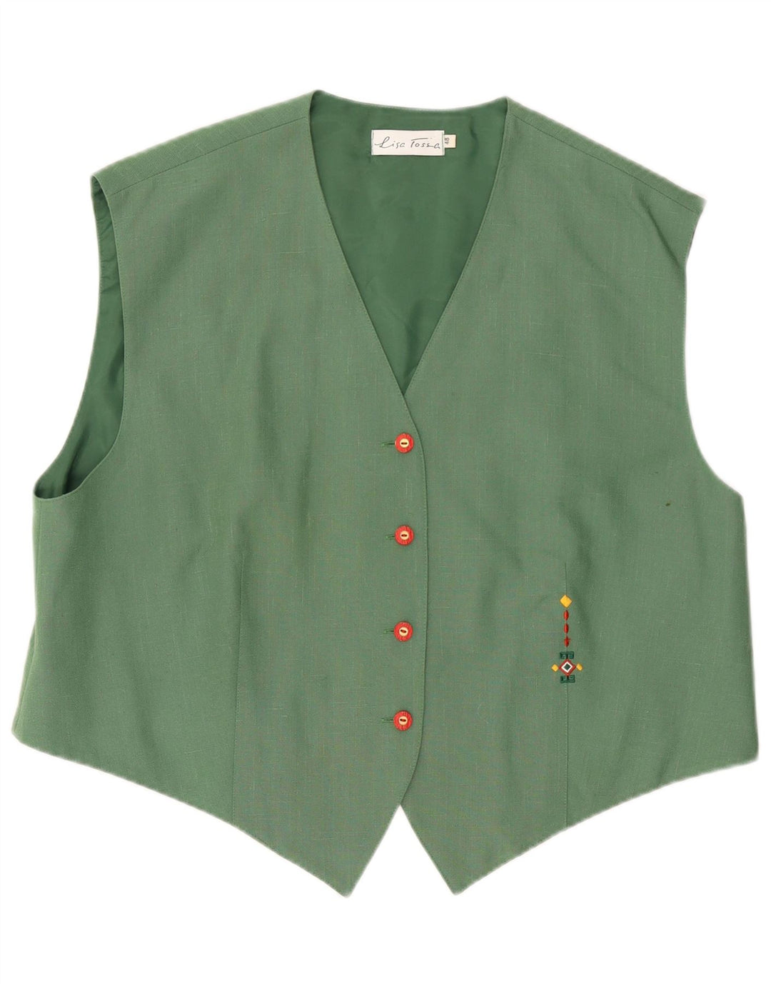 Gilet Donna Vintage IT 48 XL Verde Poliestere