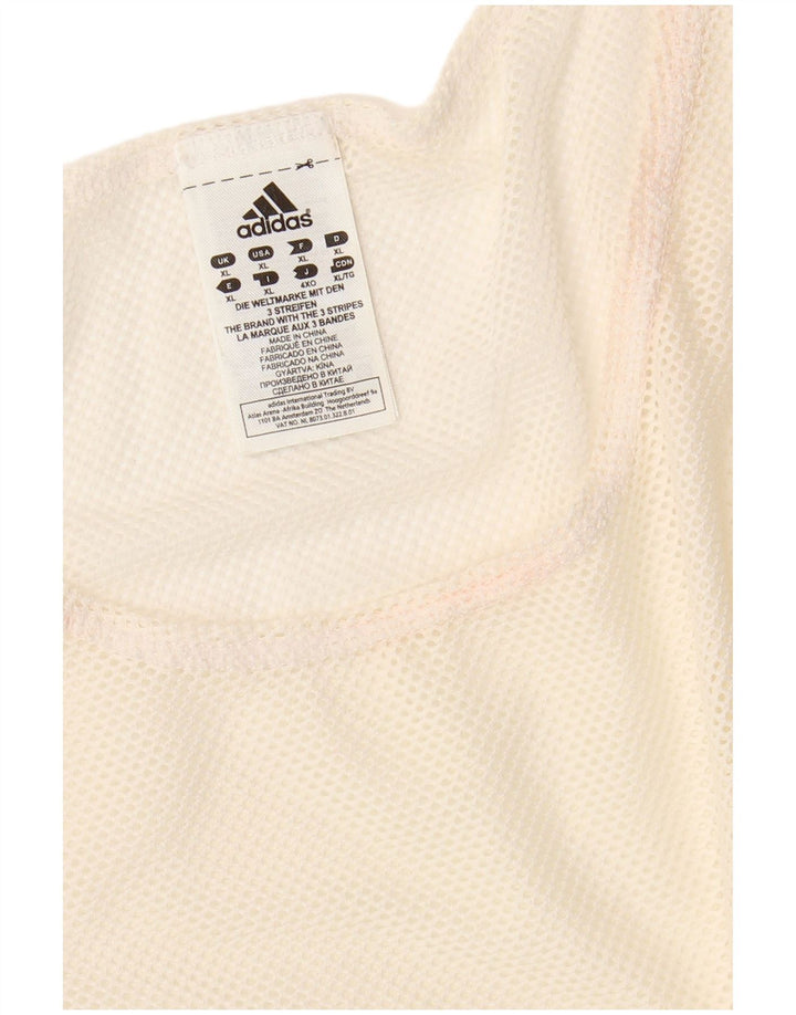 ADIDAS Womens T-Shirt Top UK 18 XL Off White Polyester
