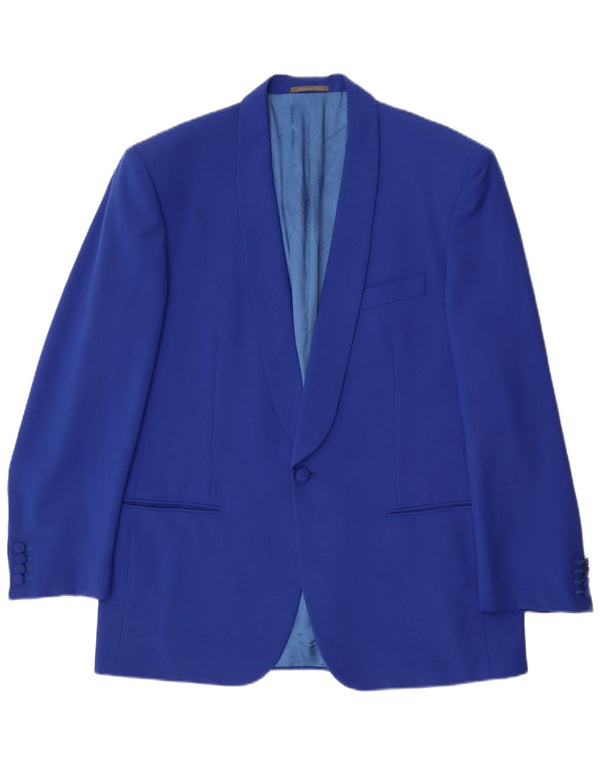 Pierre Cardin Abito da uomo 1 bottone 2 pezzi IT 52 XL W34 L30 Blu Lana