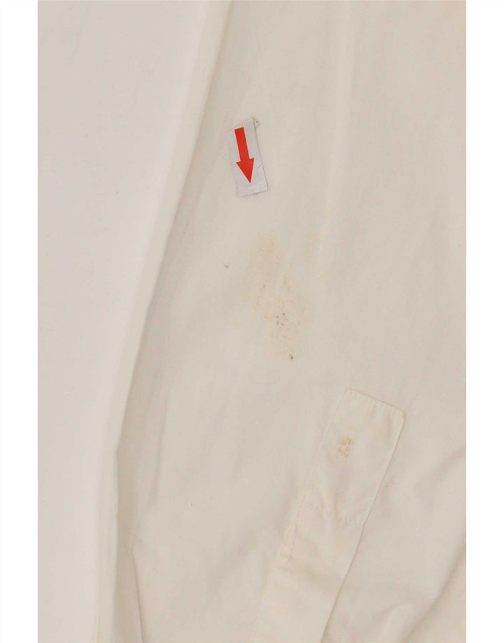 Camisa masculina vintage pequena de algodão branco