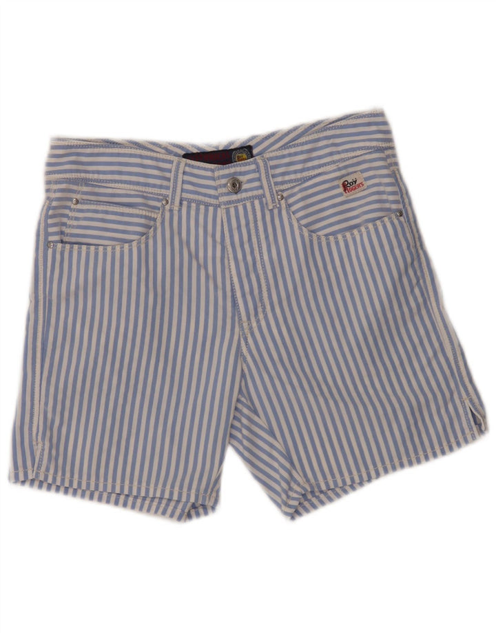 Roy Rogers Womens Casual Shorts IT 44 Medium W30 Blue Pinstripe