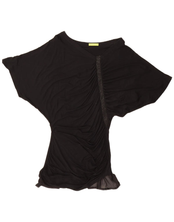 Abito tunica a pipistrello da donna Versace IT 48 XL viscosa nera