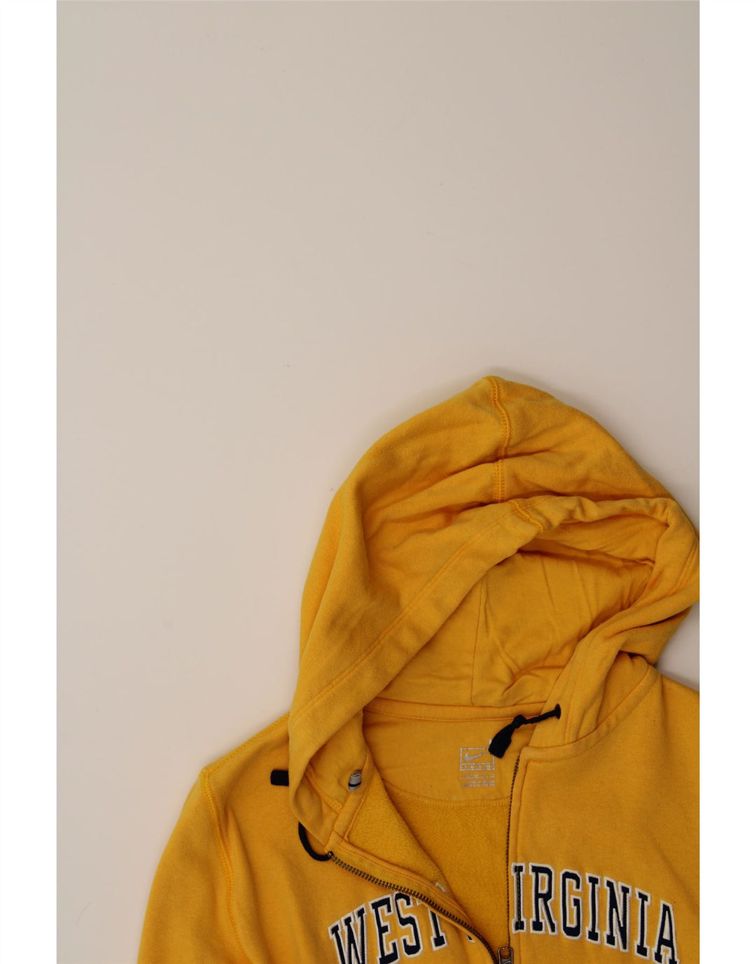 NIKE Boys Graphic Zip Hoodie Sweater 12-13 Years Yellow Cotton Vintage Nike and Second-Hand Nike from Messina Hembry 