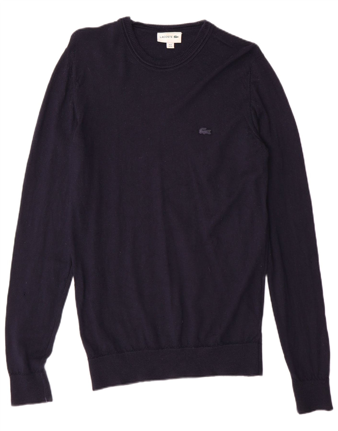 Lacoste Herren-Pullover mit Rundhalsausschnitt, Größe 4, mittlere marineblaue Schurwolle