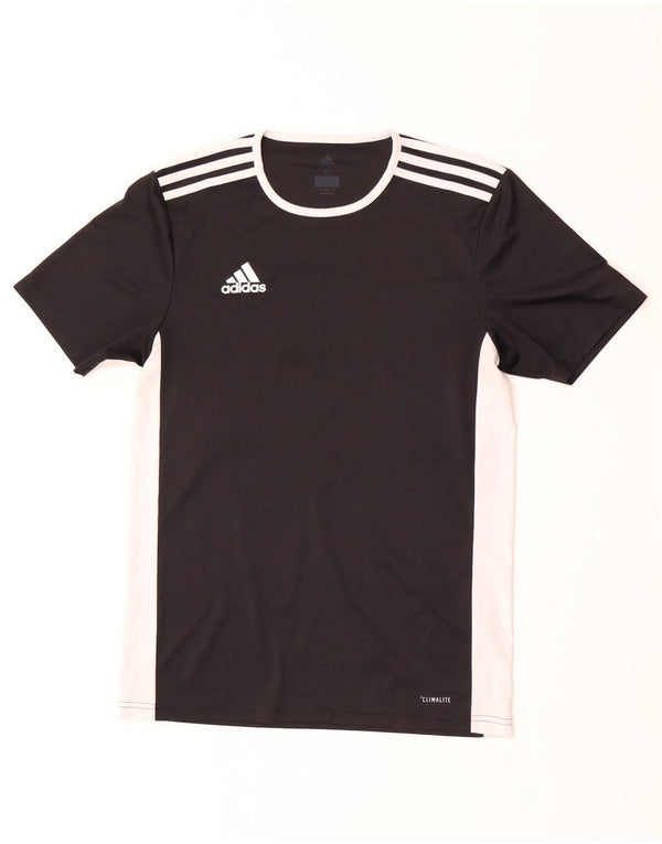 T-shirt Adidas Climalite da uomo, piccola, in poliestere color block nero