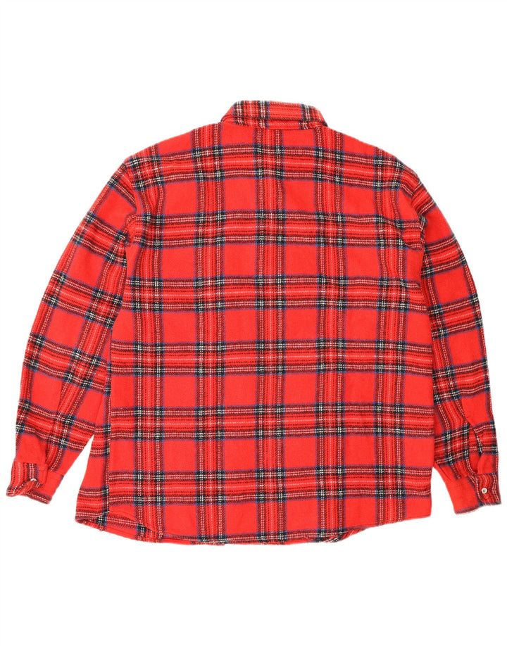 Camicia vintage da uomo in flanella a quadri rossi grandi