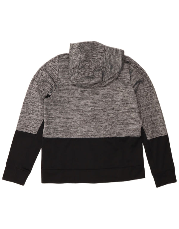 Nike Boys Dri Fit Zip Hoodie Sweater 13-14 Years XL Grey Colourblock