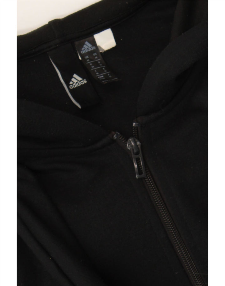 ADIDAS Mens Graphic Zip Hoodie Sweater Medium Black Polyester Vintage Adidas and Second-Hand Adidas from Messina Hembry 