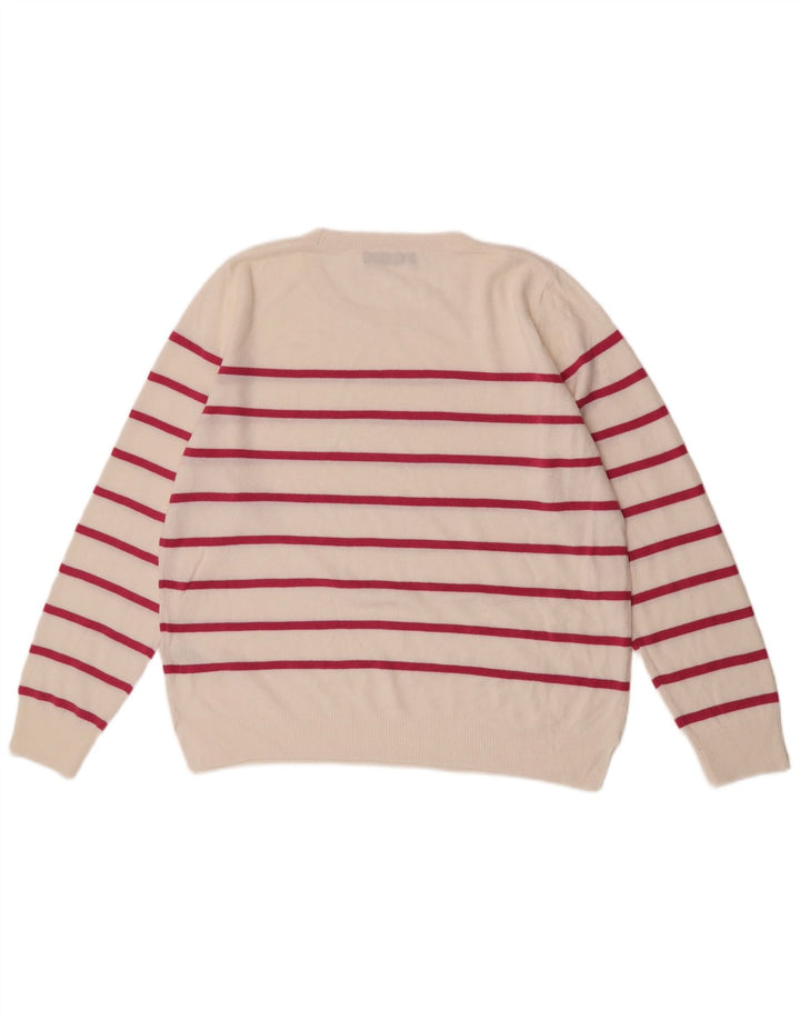 Marks & Spencer Womens Crew Neck Jumper Sweater UK 16 Large Off White
