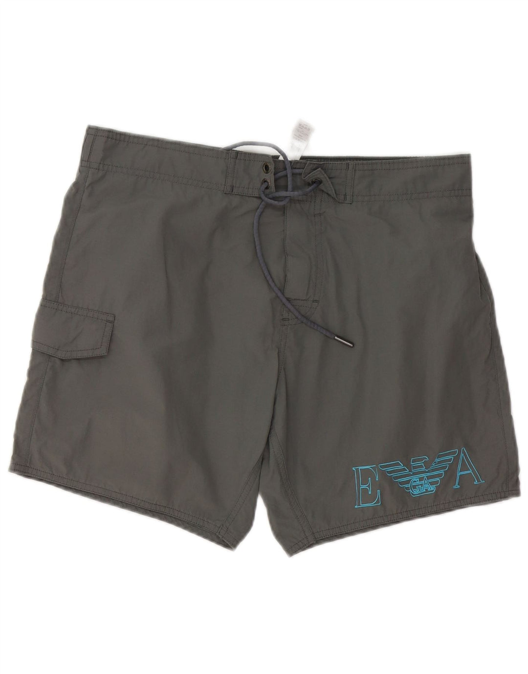 Emporio Armani Mens Graphic Swimming Shorts Large Grey Polyester