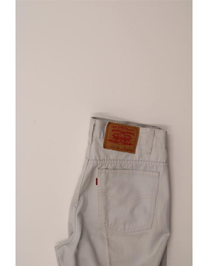 LEVI'S Womens 417 Straight Casual Trousers W32 L31 Off White Cotton Vintage Levi's and Second-Hand Levi's from Messina Hembry 