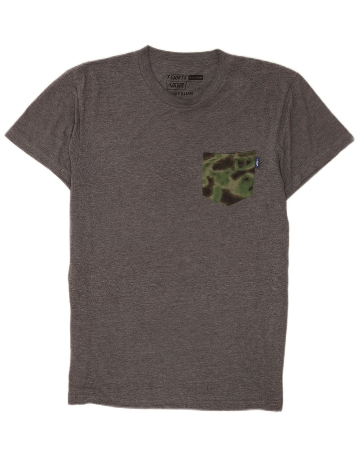 Camiseta masculina Vans Custom Fit Top cinza médio algodão manchado
