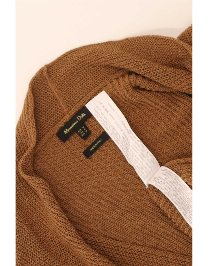 Massimo Dutti Pull cardigan long pour femme UK 14 Marron moyen Polyester