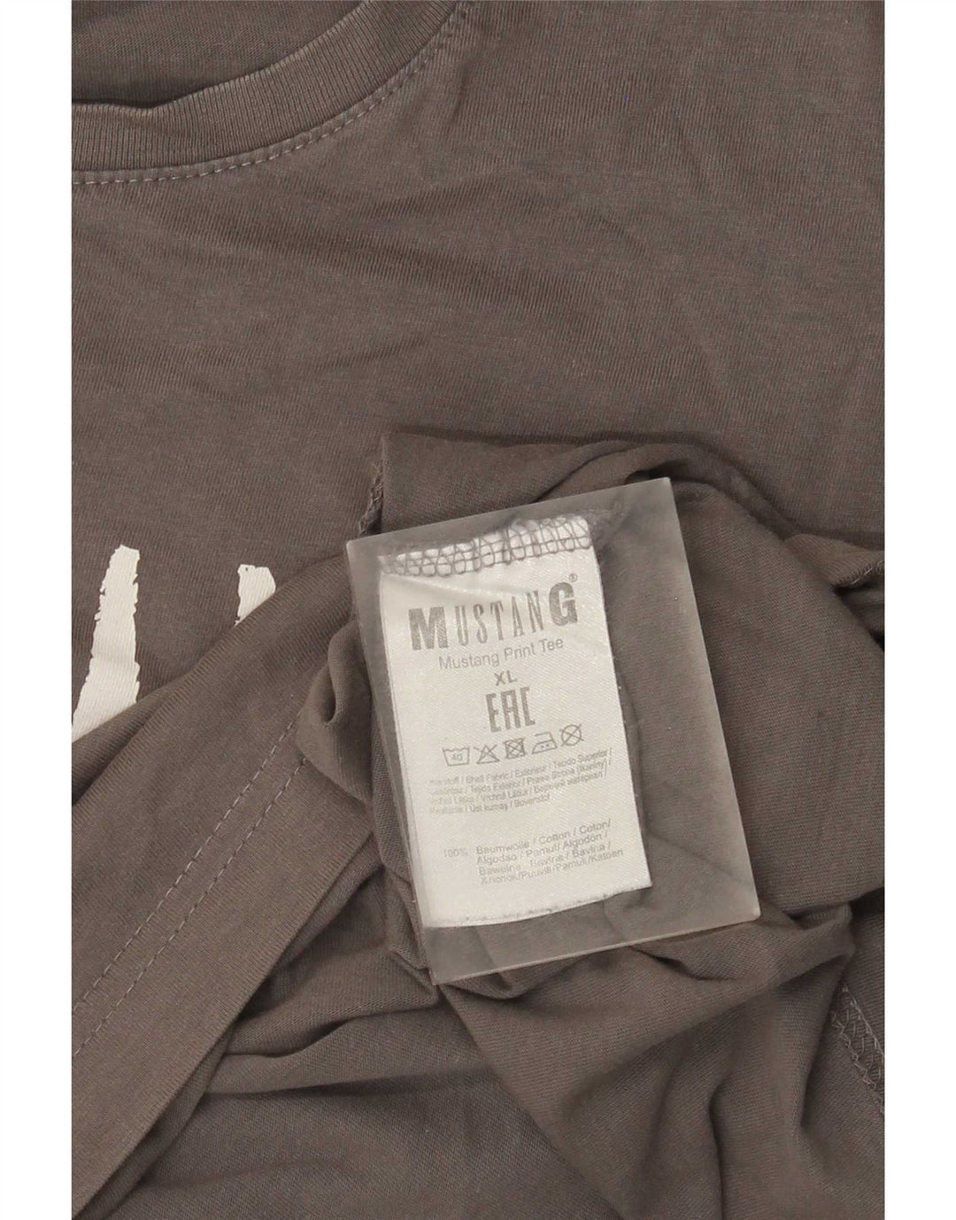Mustang Mens Graphic T-Shirt Top XL Grey Cotton